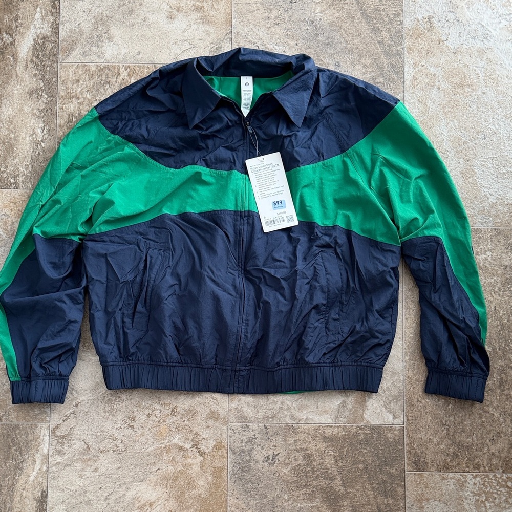 NWT lululemon Green and Navy Windbreaker Jacket | Sz S